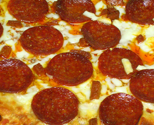 Pepperoni pizza closeup